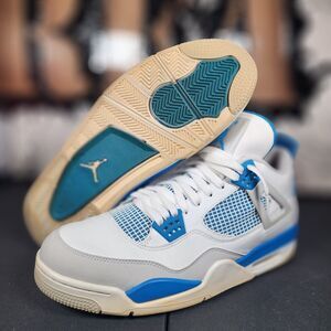 2012 Nike Air Jordan 4 Military Blue Size 13 [308497-105] White Blue OG Tab Swap